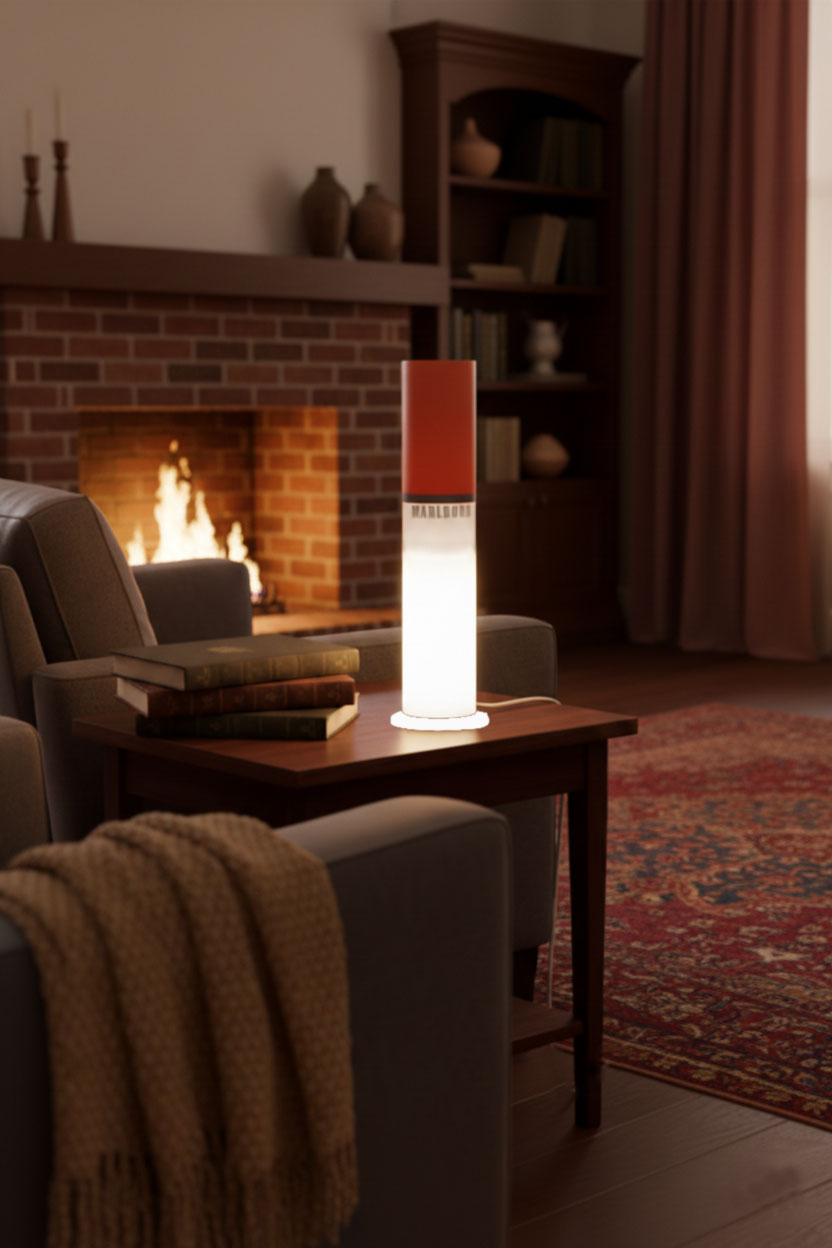 Vintage Retro Marlboro Lamp Inspired With USB Light - 14 Inch Mini Cigar Lamp